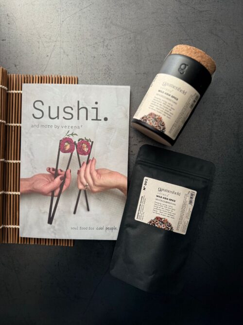 Sushi. and more Kochbuch + Gaumenheld "WILD ASIA SPICE" SPICE POT + Nachfüllpackung